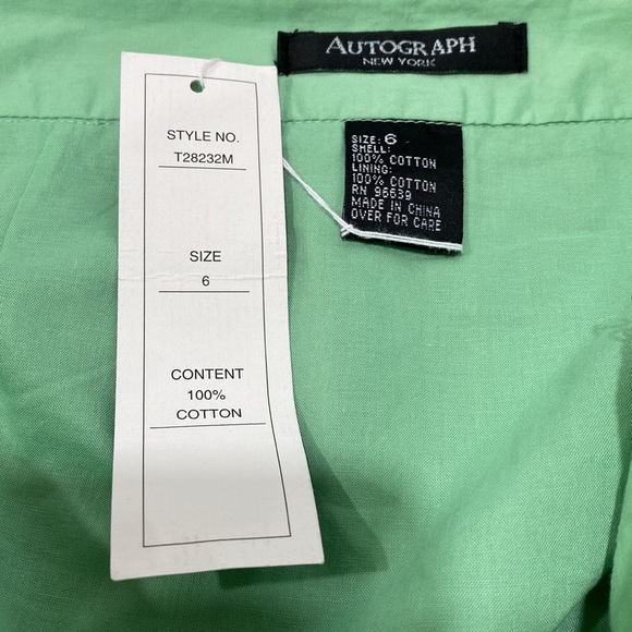 NWT Autograph New York Y2K Women's Floral Embroidered Green Lined Cotton Skirt 6 - Picture 6 of 7